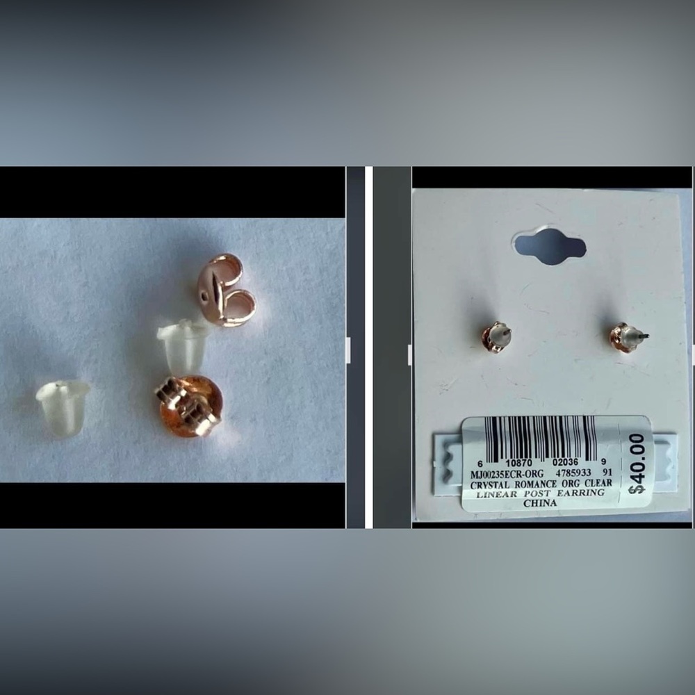 Swarovski crystal (NWT) rose gold plated pierced earrings jewelry - Picture 15 of 17